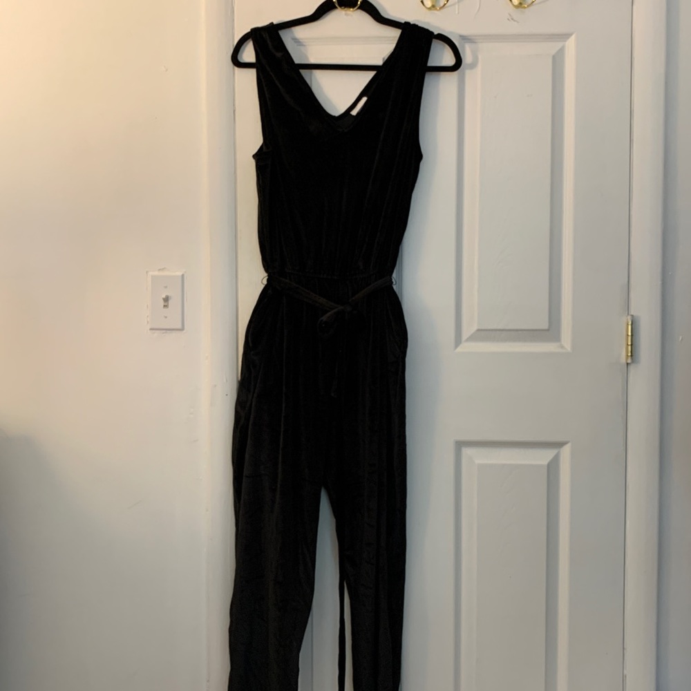 NEW black velvet jumpsuit